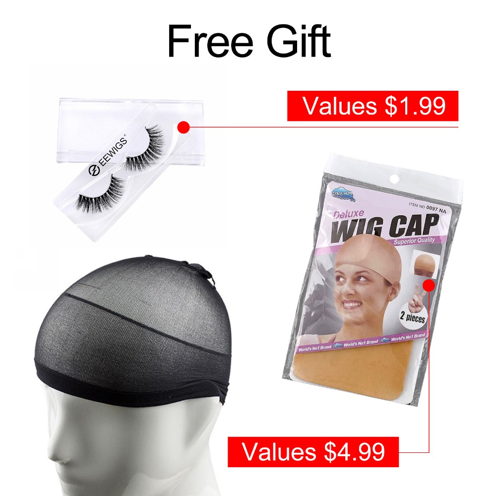 Peluca con malla frontal EEWIGS Ombre marrón con línea de pelo Natural pelucas sintéticas onduladas sueltas resistentes al calor de densidad 180% para mujeres negras