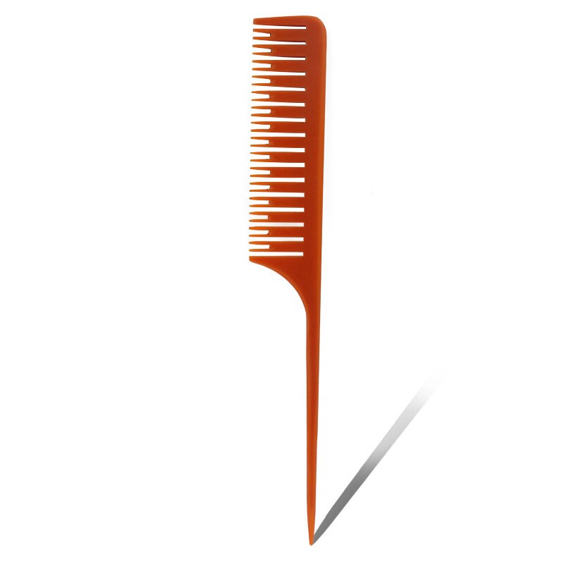 Peigne pour salon de coiffure, peigne pour teinture des cheveux, peigne de coiffure, broche résistante à la chaleur, queue de Rat, antistatique, pour raie séparée: 1Brown
