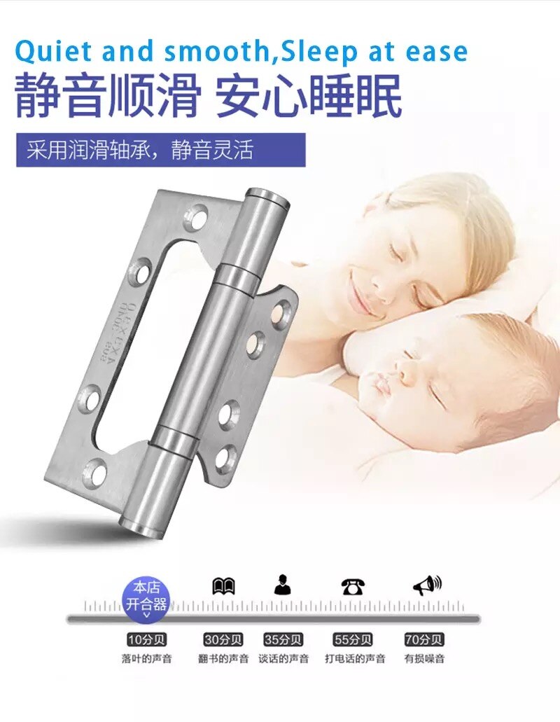 Stainless Steel 4 inch Mater Hinge Various Colours Slotted Wooden Door Bearing Hinge Hardware For Doors or Windows