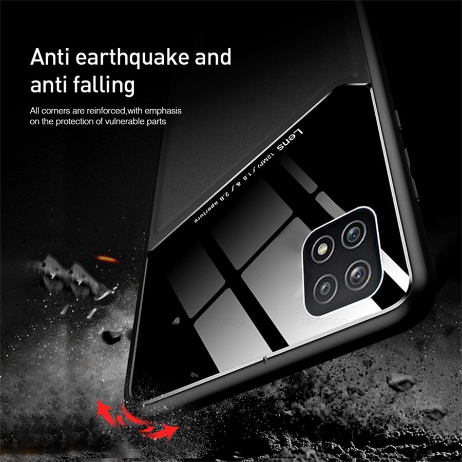 Samung A 22S Case Leather Texture Car Magnetic Holder Back Cover For Samsung Galaxy A22 4G A22S 5G TPU Frame Protect Coque