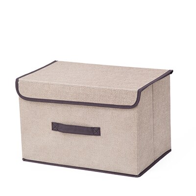 Home Fabric Folding Storage Boxes Foldable Multi-purpose Clothing Storage Boxes Portable Non-woven Dust-proof Stocked Box Underw: Brown