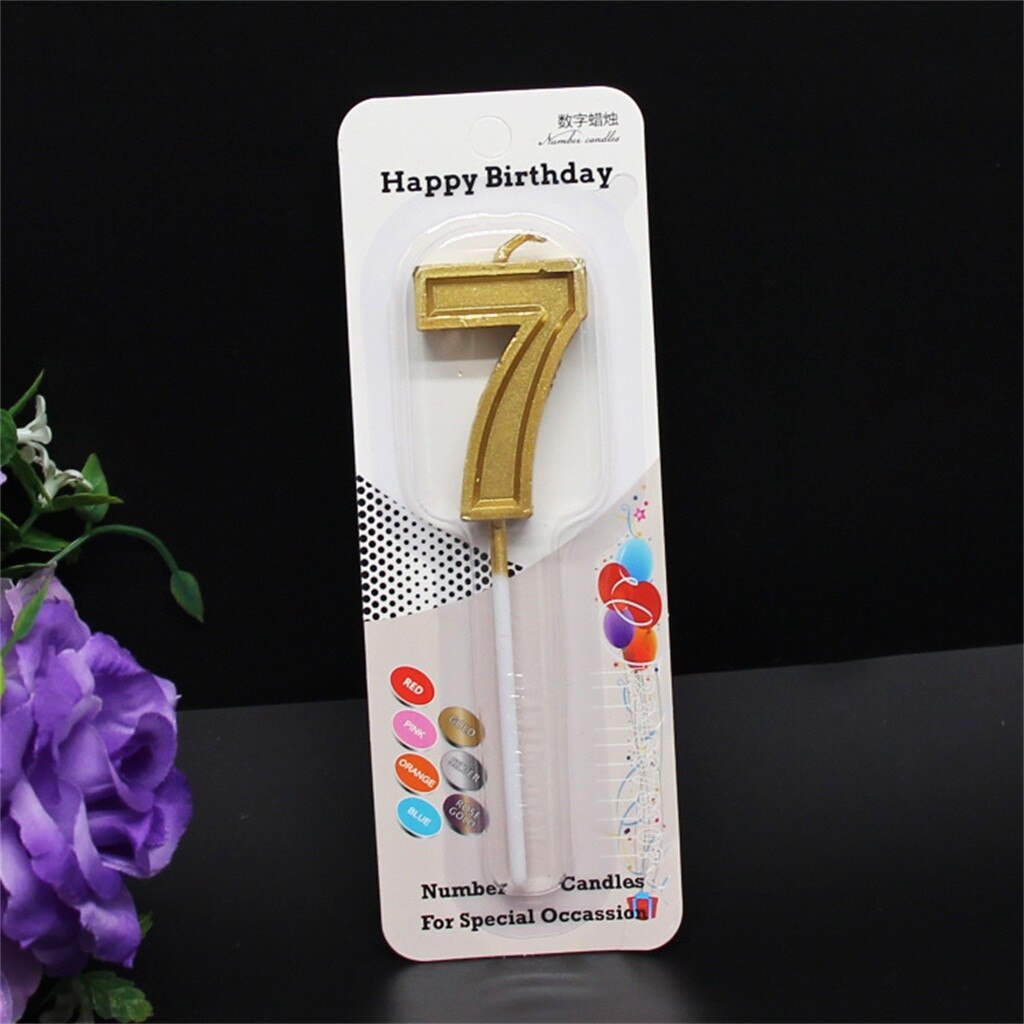 Glitter Talking Tables Number Candles Gold Number 0-9 Birthday Party Candle Cake Home Decoration Accessories Украшение Комнаты#: H