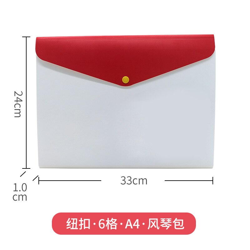 6 layers Organ folder button bag a4 multi-layer classification folder student paper file collection package office supplies
