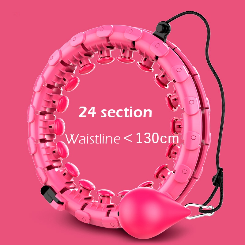 Slimme fitness sportring, verstelbare auto-spin, dunne taille, buikmassage, gewichtsverliesringen, thuistraining  xa63y: Roze