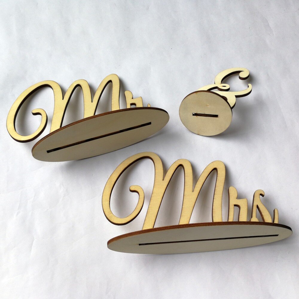 Wedding Signs Wood Mr &amp; Mrs Wedding Table Sign for Bride and Groom Table Decoration