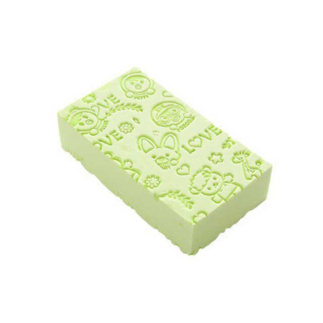 Bad svamp spets tryckt skrubb dusch baby bad skrubber exfolierande skönhet hudvård svamp ansiktsrengöring spa badboll 1pc: Ljusgrön