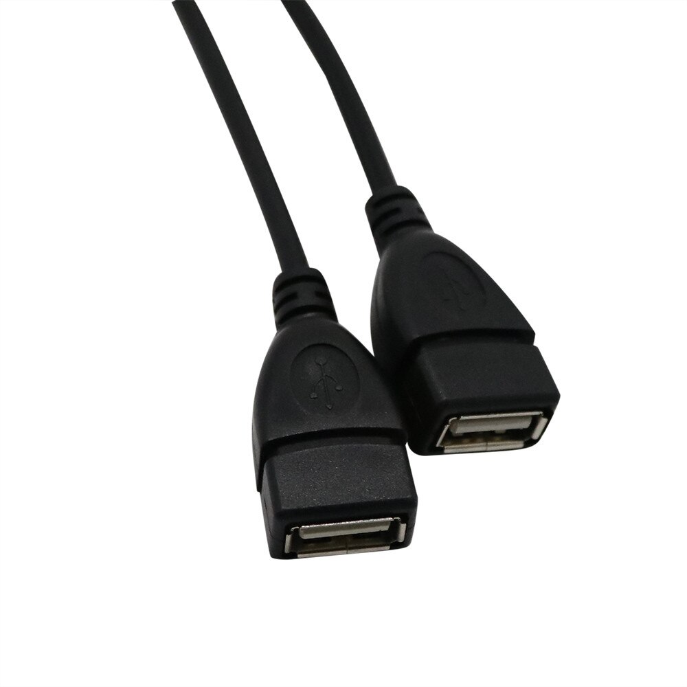 USB 2.0 A Male To 2 Dual Female Jack Y Splitter Hub Power Cord Adapter Cable USB 2.0 Male Connector For USB Device Black 20#23