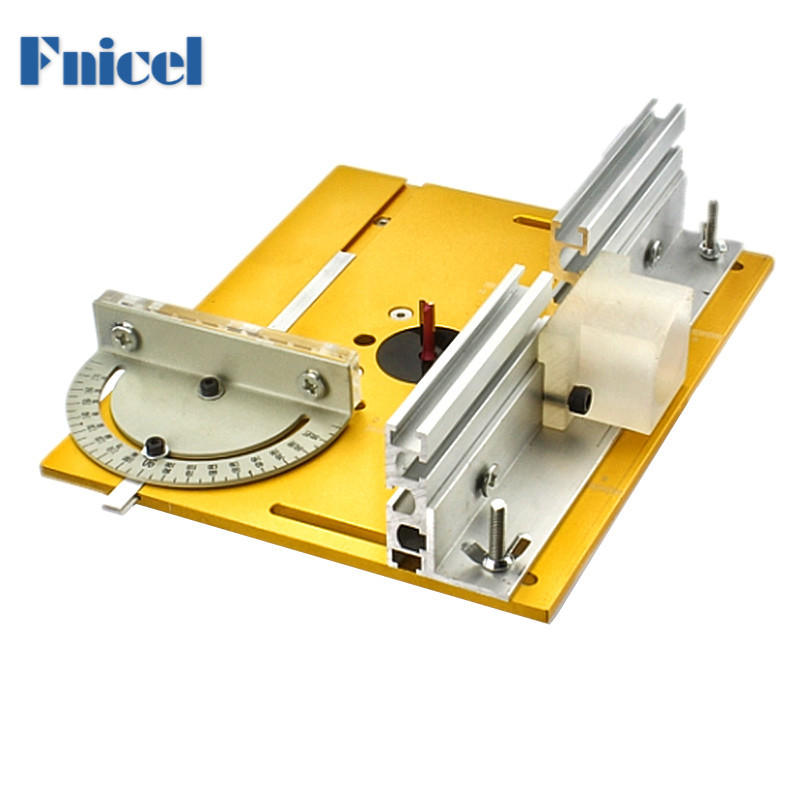 Router Table Insert Plate Woodworking Benches Table Saw W/ Miter Gauge Guide Aluminium Profile Fence Sliding Brackets: Aluminum Set B