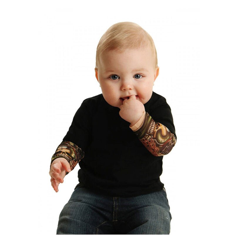 Autumn cotton Newborn Baby Boy Black Gray Bodysuit Clothes Tattoos Print Long Sleeve Bodysuit Jumpsuit Outfits