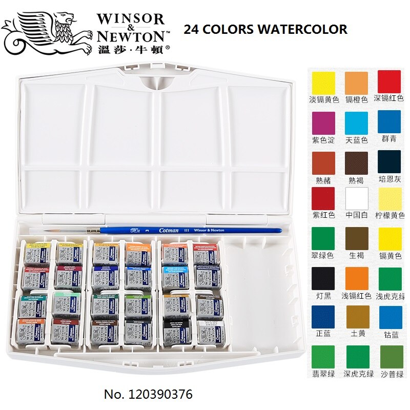 Winsor & Newton Cotman 8/12/24/36/45 Kleuren Half Pannen Effen Aquarel Verf Set pigment Kunst Levert