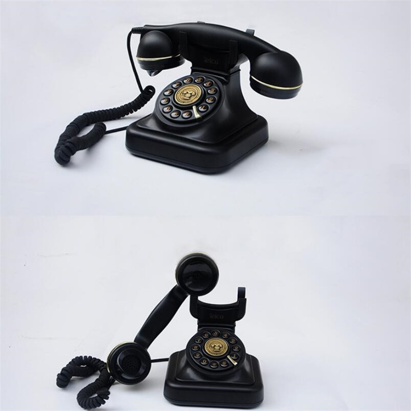 Corded Black Landline Phones for Home Old Style Antique Telephone Dial Phone With Muti-function landline phone mini phone