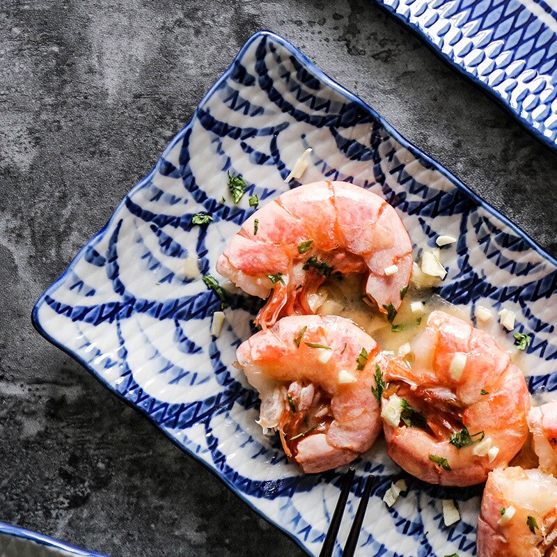 Rectangular Ceramic Snack Platter Japanese Style Sushi Tray Dessert Plate Western Food Dish