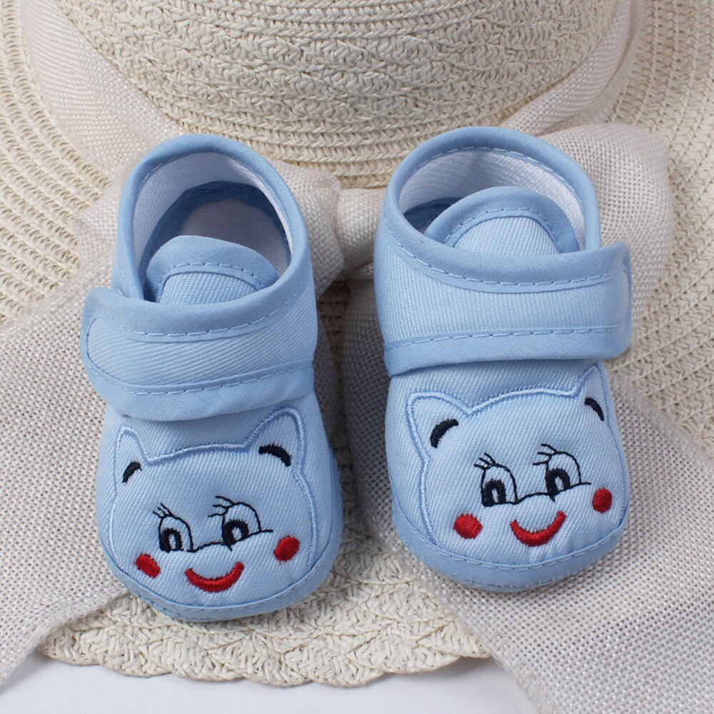 Leuke Baby Boy Girl Soft Sole Cartoon Dier Hoofd Anti-Slip Zachte Zool Schoenen Peuter Schoenen Casual Baby Bebes schoenen #60: Blauw / 11