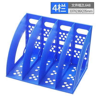 3/4 Sections Document Rack Plastic Bookshelf Book Stand Office A4 Paper Tray Magazine File Holder Organizer Rack School Supplies: G