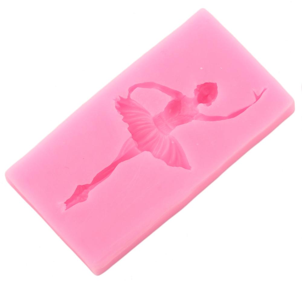 Ballet bailarina molde de silicona DIY chica utensilios para decoración de tortas con fondant arcilla polimérica caramelo Chocolate gumpasta moldes
