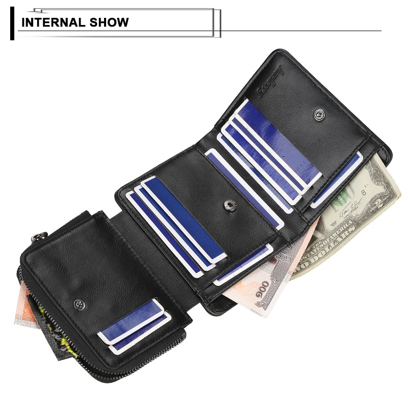 Short Wallet for Men Business Credit Card Holders Slim Men's Wallet Bifold Pu Leather Cards Wallets Luxury Purse Male