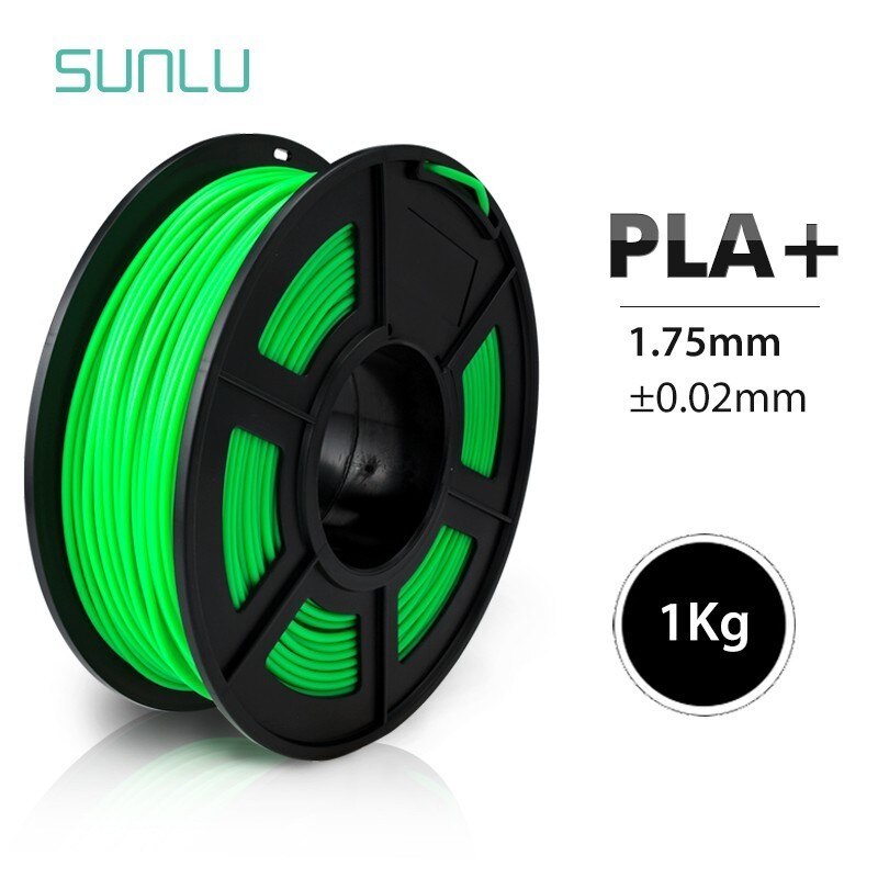 3D Printer Gloeidraad 1.75 Mm Pla + 1Kg/2.2LBS Met Spool Pla Plus Fdm Printer Filament Afbreekbaar Extruder verbruiksartikelen: PLA PLUS-GREEN