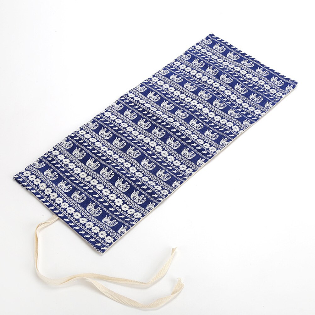 72 Gaten Etui School Canvasroll Pouch Olifant Print Comestic Borstel Pen Opslag Pecncil Doos Etui