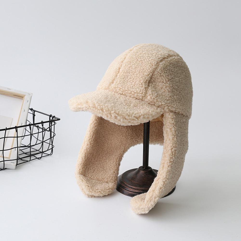 MISSKY mujeres sombreros estilo coreano todo a juego espesado Linda gorra de béisbol oído protección de peluche sombrero para Otoño Invierno: Beige