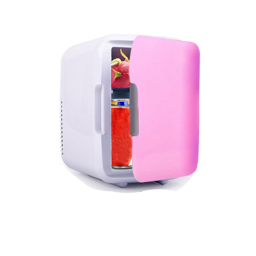 Mini 4-Liter Refrigerator Refrigeration Small Portable Constant Temperature Refrigerator For Home And Car Use: pink / Car 12V