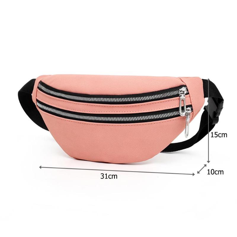 Brand Women Double Zippers Suede Waist Fanny Pack Belt Bag Waterproof Chest Pouch Travel Hip Bum Bag Lady Phone Pouch Bolsas