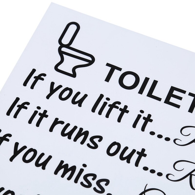 Toilet Rules Bathroom Removable Wall Sticker Vinyl Art Decals DIY Home Decor