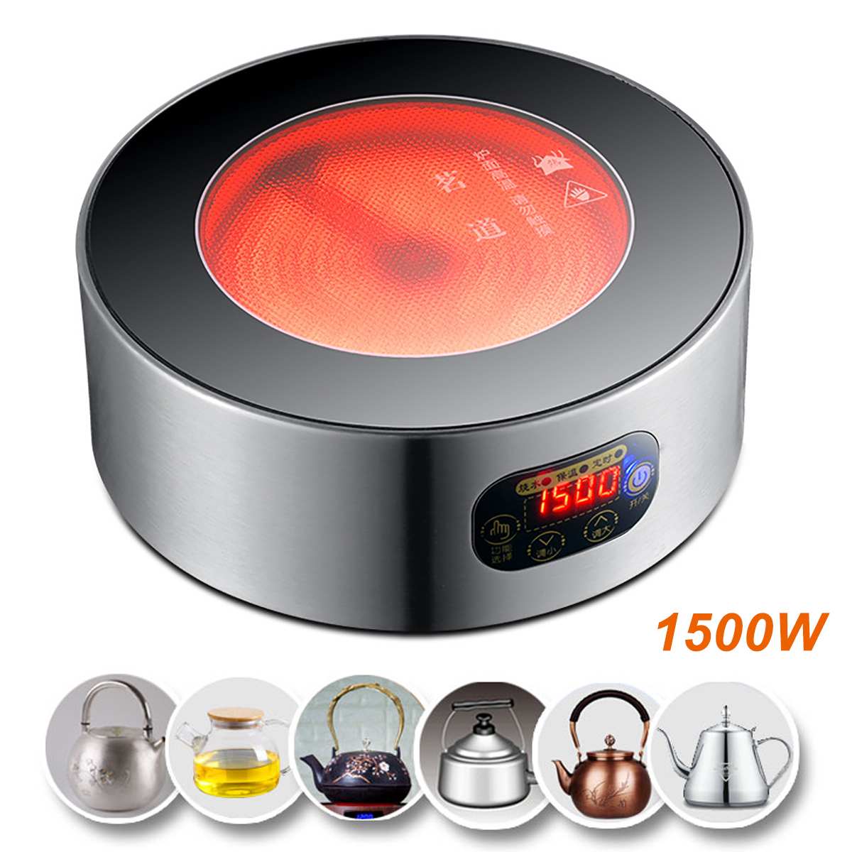 1500W No Radiation Water Boiling Induction Cooker Sensor Touch Electric Ceramic Mini Induction Cooker Cooking Teapot