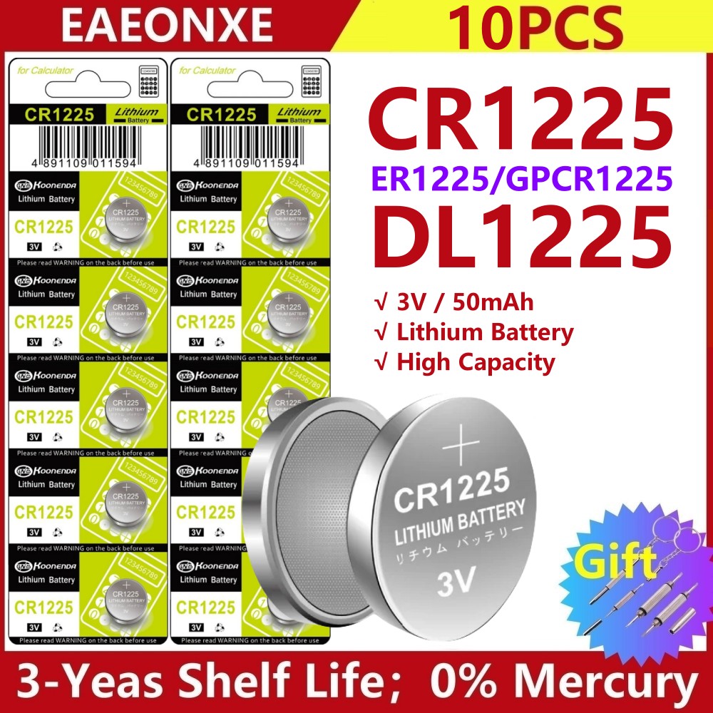 10 pçs bateria cr2032 cr2025 cr1220 cr1225 cr1616 cr1620 cr2430 célula moeda bateria de lítio para relógio brinquedos eletrônicos: Branco