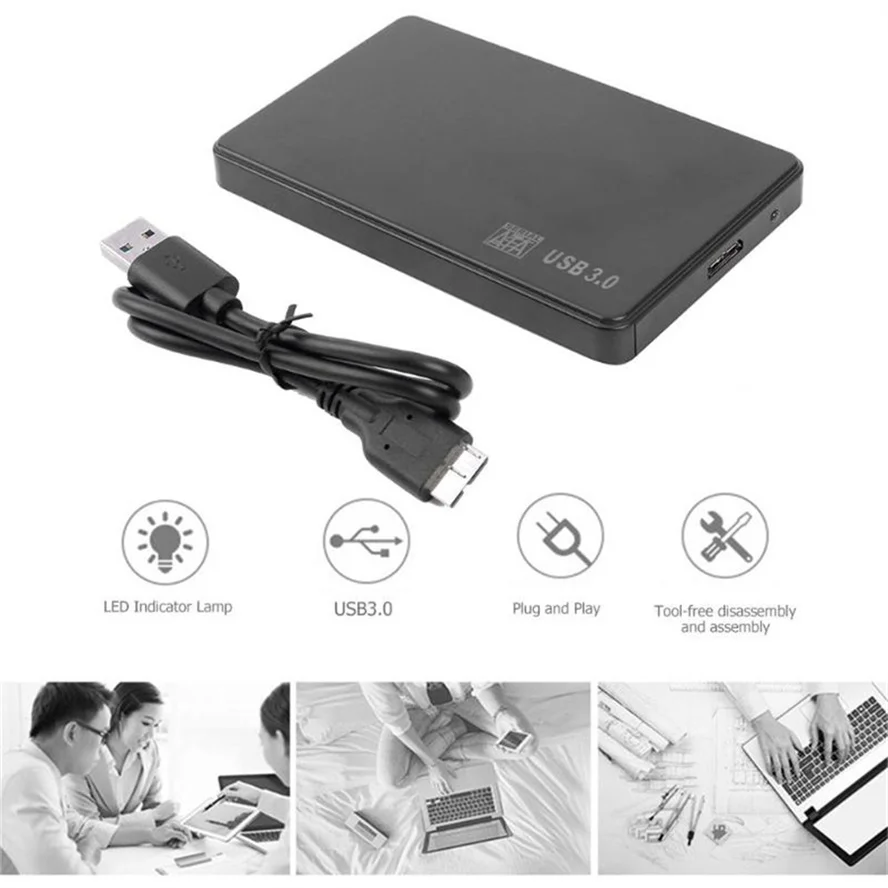 USB 3.0 2.0 To 2.5 Inch Hard Drive Case SATA HDD SSD Enclosure 5Gbps External Hard Drive Disk Box for PC Laptop Smartphone