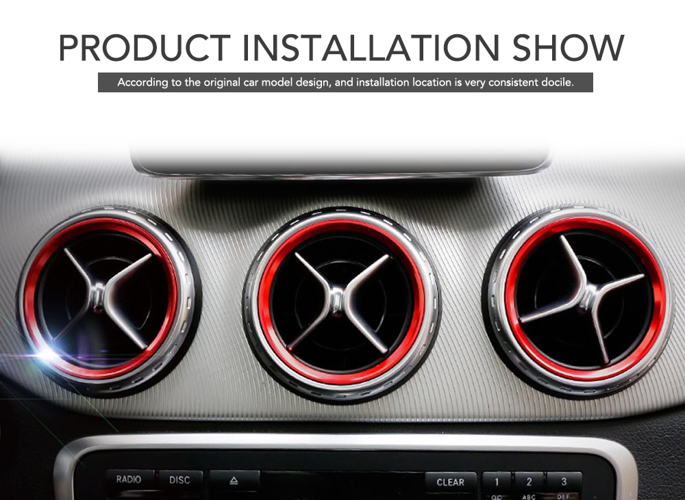 5 stk bil styling, air condition udluftning udløbsring dæksel trim dekoration til mercedes benz ab klasse  w246 w176 amg tilbehør