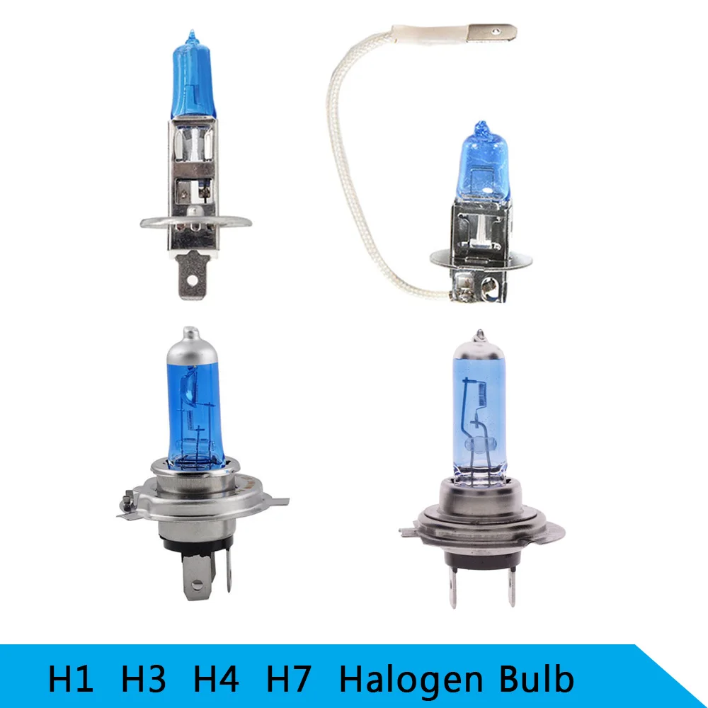 2 uds H4 H7 luz 12V 55W 100W bombillas luces antiniebla blancas superbrillantes H7 halógenas faros de coche lámpara fuente de luz de coche estacionamiento