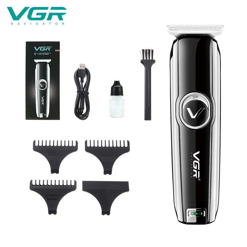 VGR Ciseaux Électriques Nouvelle Tondeuse À Cheveux 0 Tête De Coupe Tête D'huile Sculpture Ciseaux De Coiffeur Électrique USB V-168 Tondeuses Sans Fil