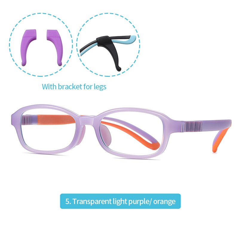 TR90 Anti Blue Light Kids square Glasses Frame Boys Girls Ultralight Optical Sepectacles For Children Computer Eyeglasses: purple C256-P81