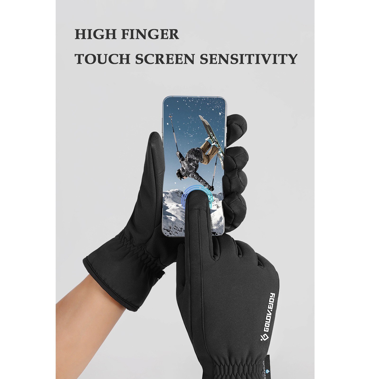 Winter Cycling Gloves Bicycle Warm Touchscreen Full Finger Gloves Waterproof Outdoor Bike Skiing Motorcycle Leather Warm Glove#3