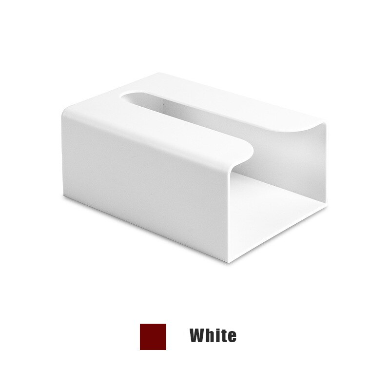 Suporte de papel higiênico dispensador caixa de tecido rack de armazenamento simples para banheiro cozinha casa de parede-montagem portátil higiênico: White