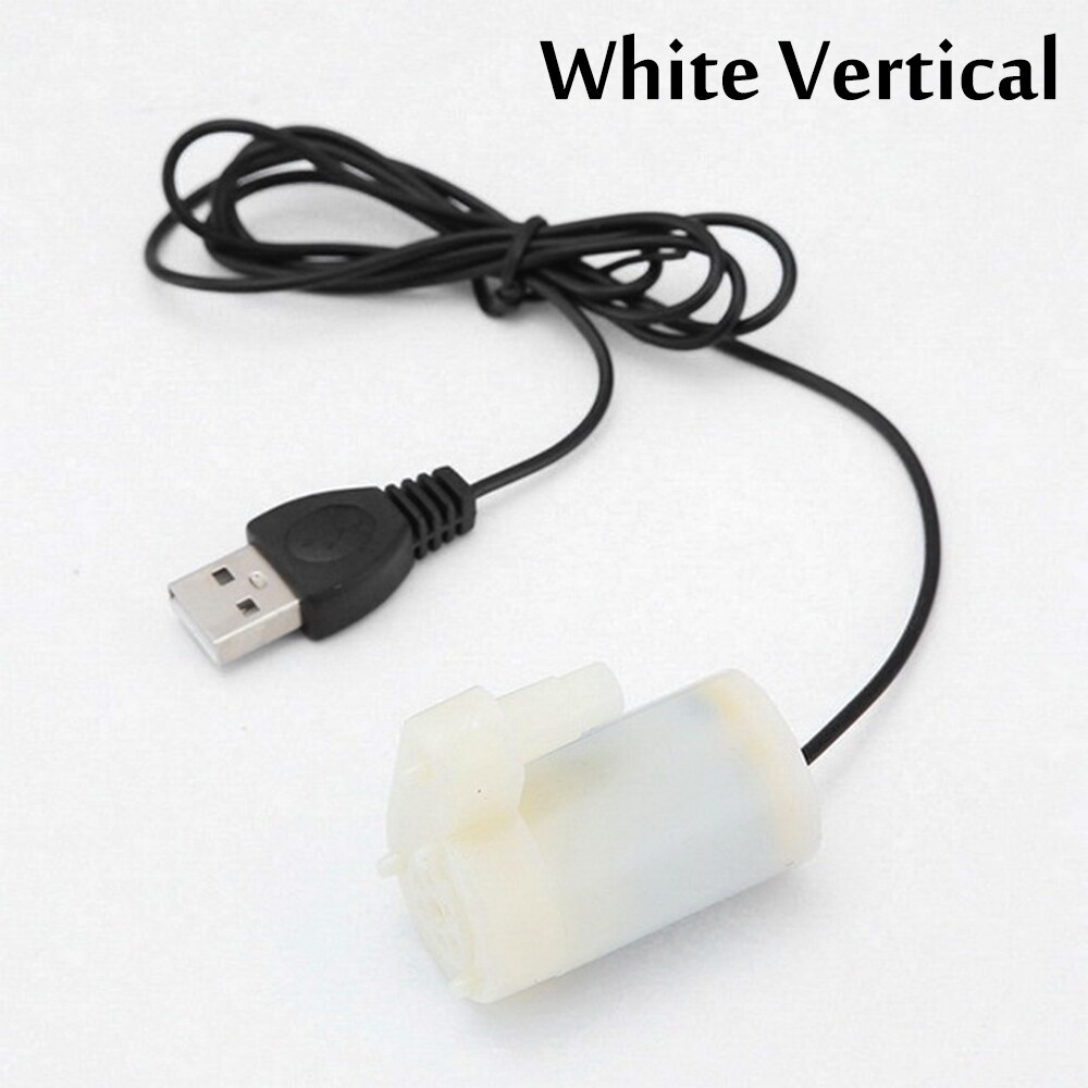 Micro pompe à eau Submersible pour arrosage et Irrigation, Mini pompe à moteur sans balais, 5V DC, USB, 1m: White Vertical