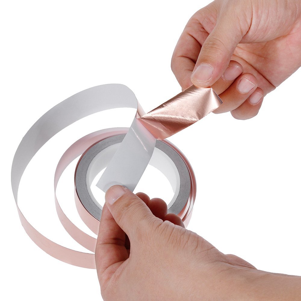 Ledande lim 5 8 10 15 20 30 40 50mm 20m emi skärmning kopparfolie tejp värmeisolering hög temperatur tejp vattentät