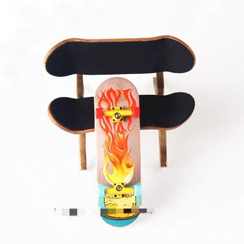 32mm Deck Complete Set Canadian Maple Wood Finger Skateboard With Heat Transfrom Printing
