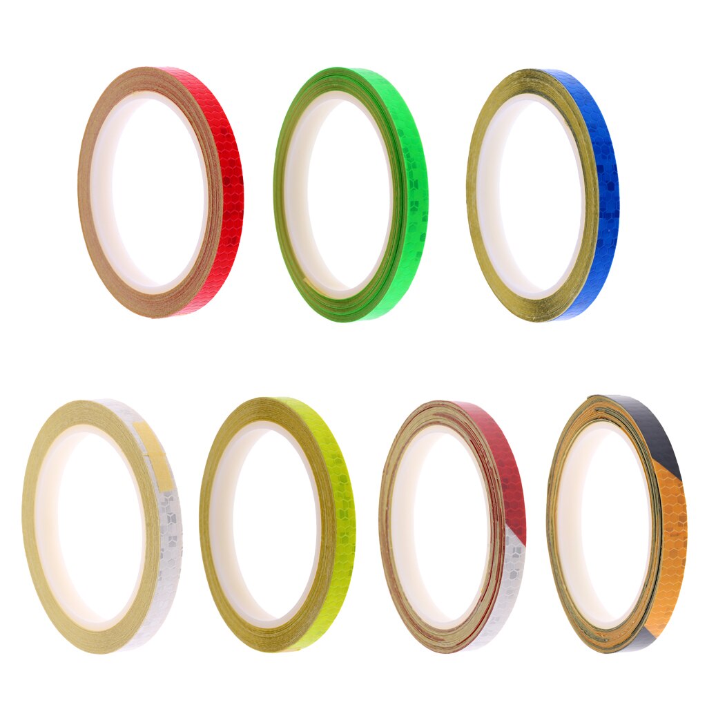 2 Stuks 8 Meter Reflecterende Fiets Velg Stickers Fiets Mtb Motorfiets Reflector Tape Diy Decals-2 Kleuren