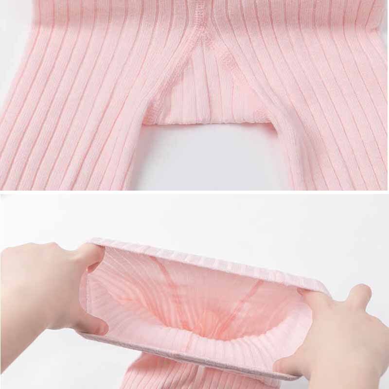 Herfst Dubbele Naald Kinderen Leggings Peuter Meisjes Kleding Gekamd Katoen Geribbelde Kinderen Leggings Zachte Gebreide Broek Voor Meisjes