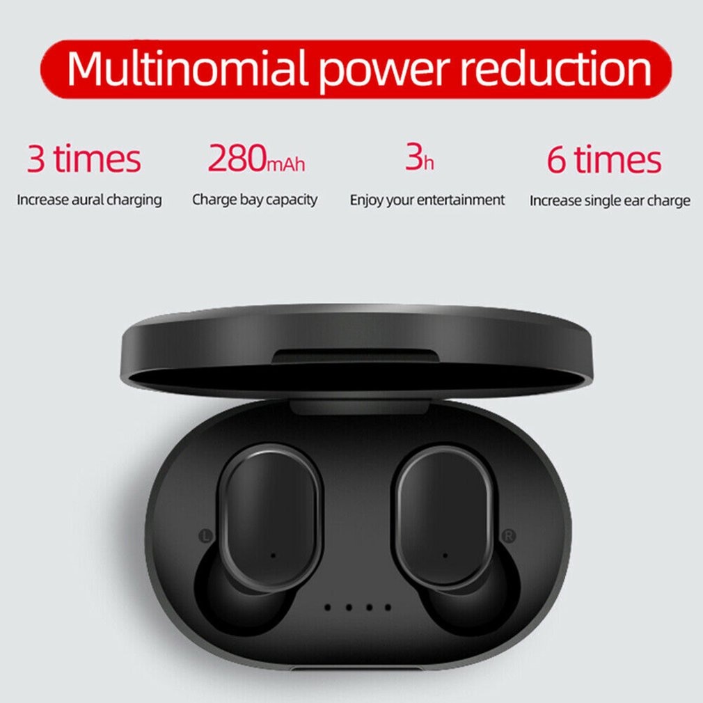 A6S Bluetooth 5.0 Headsets For Redmi Airdots Wireless Earbuds TWS Earphone Noise Cancelling Mic for Xiaomi iPhone Huawei Samsung