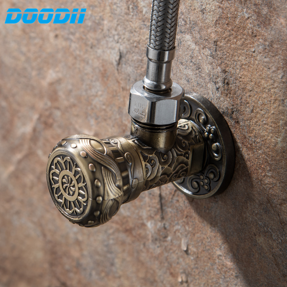 DooDii Antique Bronze Angle Valve 1/2&quot;malex1/2 Kitchen Bathroom Accessories Angle Valve for Toilet Sink Water Stop Valve Toilet