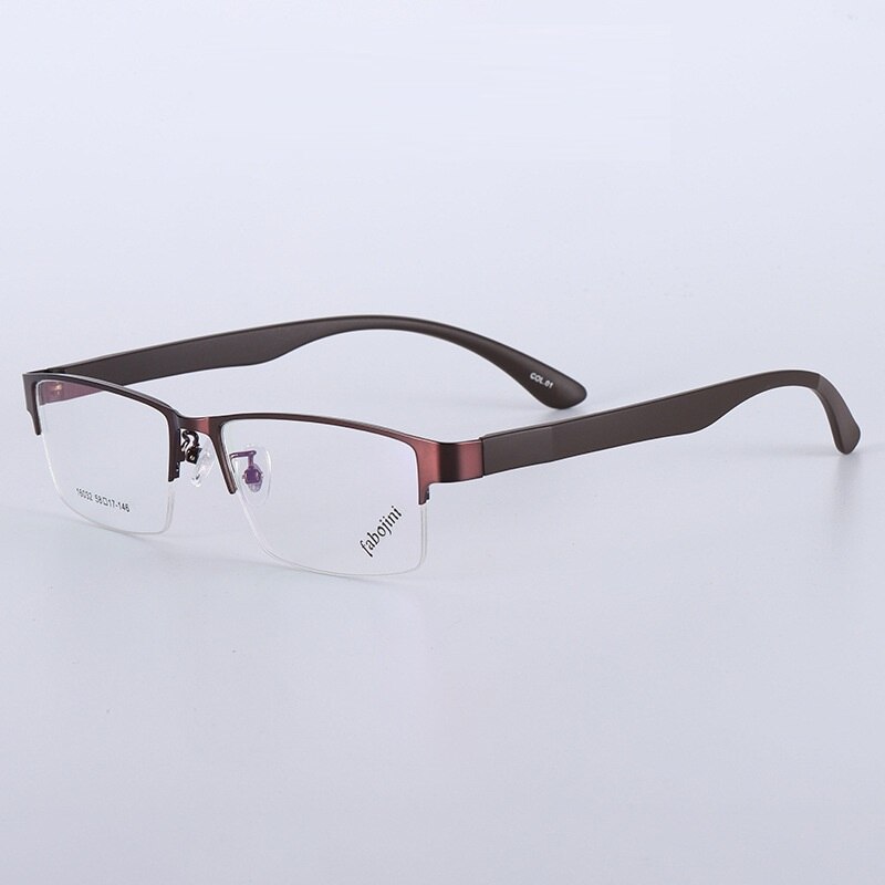 Oversized Brillen Mannen 152 Mm Brede Kop Brilmontuur Man Semi Randloze Bril Brillen Voor Optic Lens Grote: Bruin