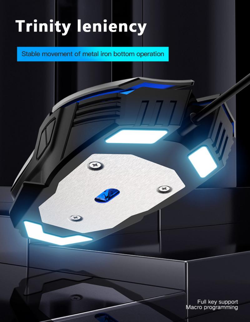 3200 DPI Competitive Gaming Mouse USB 6 Button Macro Definition Metal Mouse Desktop Notebook Wired Mouse