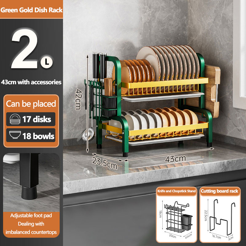 Haushalt Multifunktionale Küche Geschirr Rack Trocknen Lagerung Organizer Schalen Stäbchen Utensilien Schrank Arbeitsplatte Platzsparend: WHITE