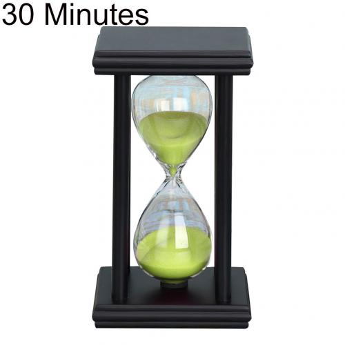 5/15/30Min Houten Zand Klok Zandloper Keuken School Zandloper Timer Home Decor Stijlvolle Ornament Te Plaatsen op Uw Bureau: Black Green 30min
