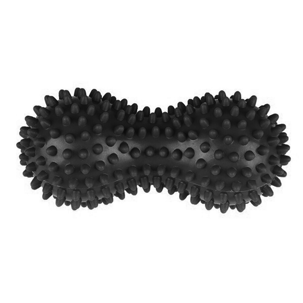 1Pc Pinda Vorm Massage Yoga Fitness Bal Verlichten Body Stress Pvc Voet Spiky Muscle Massager Bal Voet Massage Bal: Black