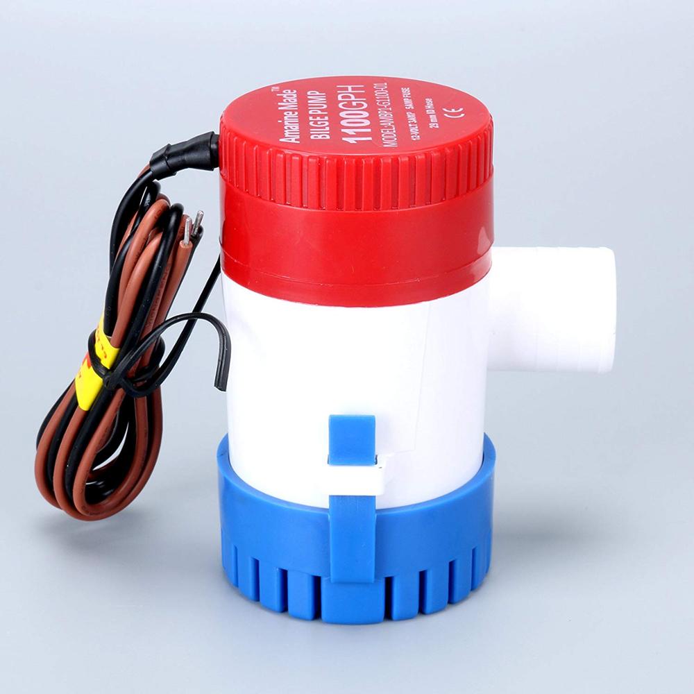 12v 1100 gph marine boot niet-automatische dompelbare lenspomp 3/4 "slang