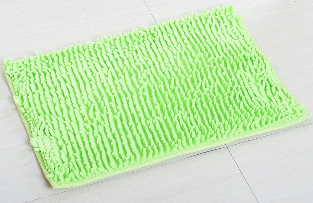 40*60 CM tapis de salle de bain Chenille tapis de bain antidérapants tapis de sol en microfibre absorbant l'eau rapide: Vert clair