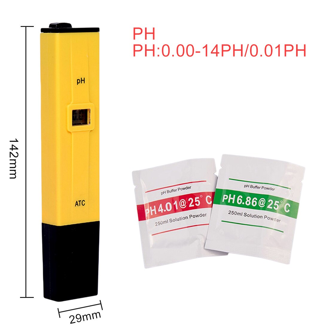 LCD Display Accuracy 0.01ph Digital PH Meter Tester TDS Meter Pen 0-14PH/0-9990PPM for Drinking/Food/Lab PH Water Purity Monitor: PH ATC With Powers